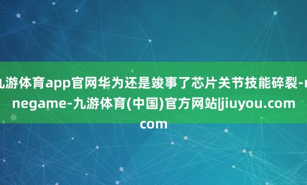 九游体育app官网华为还是竣事了芯片关节技能碎裂-ninegame-九游体育(中国)官方网站|jiuyou.com