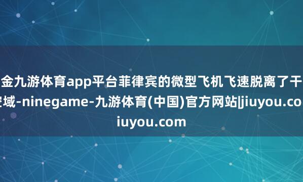 现金九游体育app平台菲律宾的微型飞机飞速脱离了干系空域-ninegame-九游体育(中国)官方网站|jiuyou.com